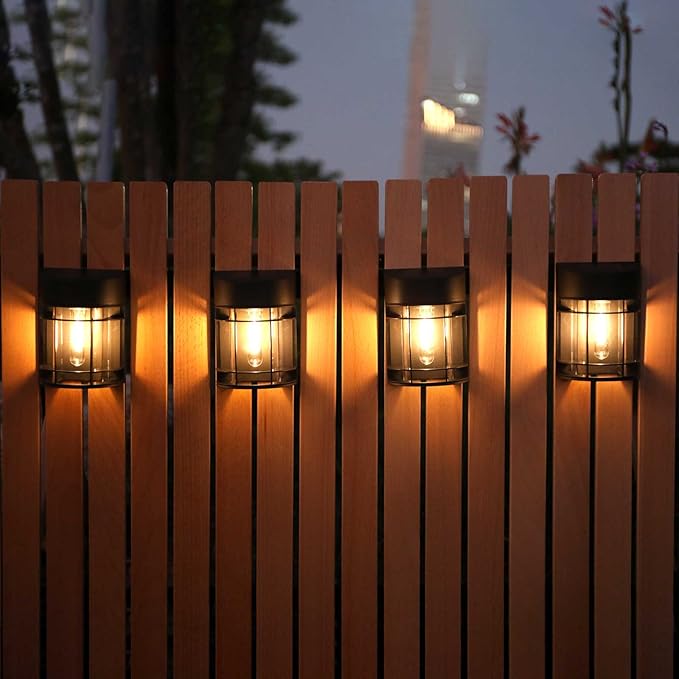 Solar Fence Lights, 12 Pack Waterproof Solar Lights Outdoor, Outdoor Solar Lights for Fence Garden Yard Step Deck Stairs