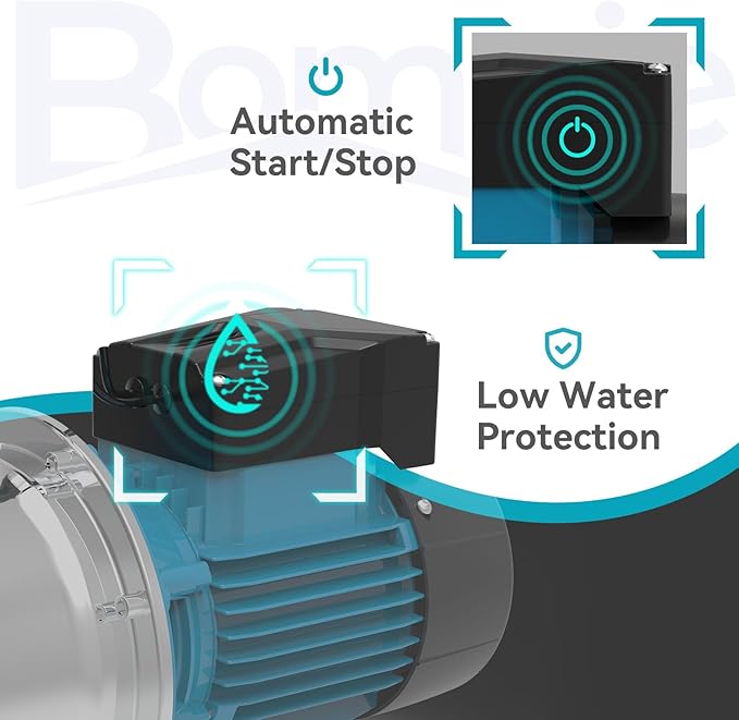 4/5 HP Smart Control Booster Jet Pump, 1000 GPH 115V Stainless Steel Shallow Well Pump with Automatic On/Off for Home, Garden, Farm Irrigation, and Sprinkler Systems, Enhanced Water Pressure