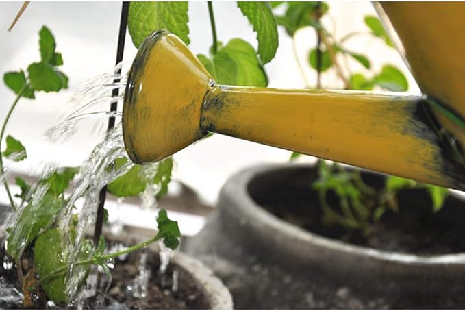 Decorative Sunflower & Ladybug Metal Watering Can (Vol: 4 Cups) | Small Yellow Watering Can | Garden Décor Housewarming Gift for Mother Women Friends Gardeners