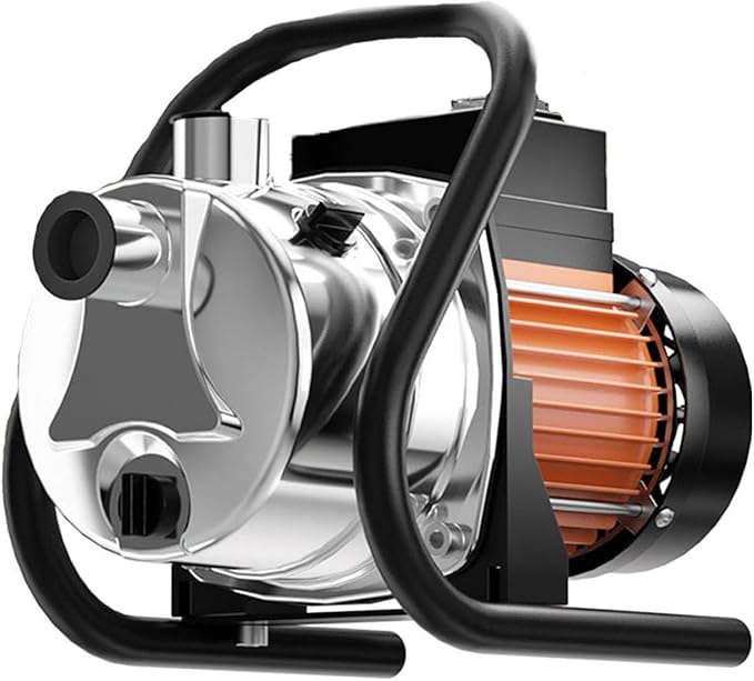 1.5 HP Portable Water Transfer Pump 1500 GPH Shallow Well Pump Garden Booster Sprinkler Pumps for Irrigation Lawn Farm Water Removal with Adapters, Orange