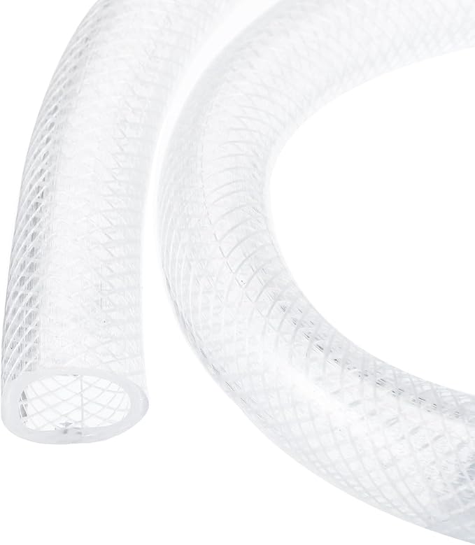 3/4" x 1" Braided Clear Plastic PVC Tubing 10ft High Pressure Flexible Reinforced Vinyl Tube, [for Garden Irrigation, Water Hose, Fish Tank, Water Transfer] - 19x25.4mm