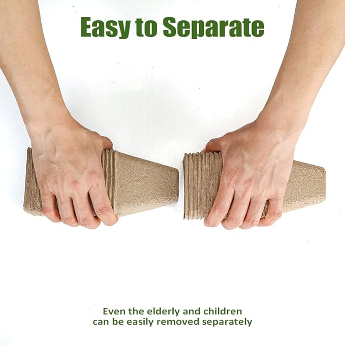 126 Packs Square Peat Pots, 3.15 Inch Seed Starting Pots with Drainage Holes Square Nursery Pot,Biodegradable Eco-Friendly Round Plant Seed Starter Peat Pots Germination Seedling Trays