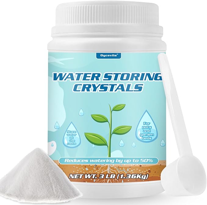 3LB Water Storing Crystals Powder for Plants with Spoon, Water Gel Solves Plant Over-Watering and Drought Problems, Keeps The Soil Moist, Water Storing Polymer Crystals for Plants Candle - by Oycevila