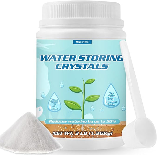 3LB Water Storing Crystals Powder for Plants with Spoon, Water Gel Solves Plant Over-Watering and Drought Problems, Keeps The Soil Moist, Water Storing Polymer Crystals for Plants Candle - by Oycevila