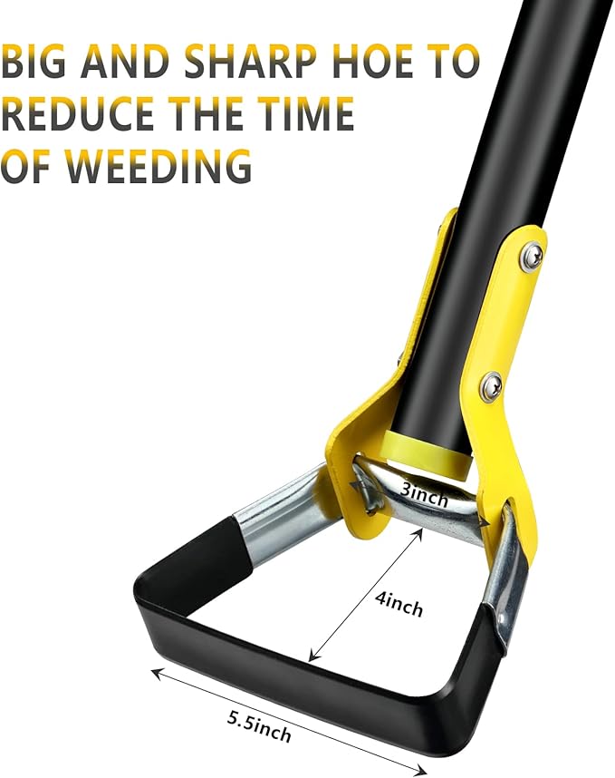 BsBsBest Scuffle Hoe Garden Tool, Stirrup Loop Stirrup Hoe with 72 Inch Adjustable Long Hand, Great for Weeds in Backyard,Vegetable Garden