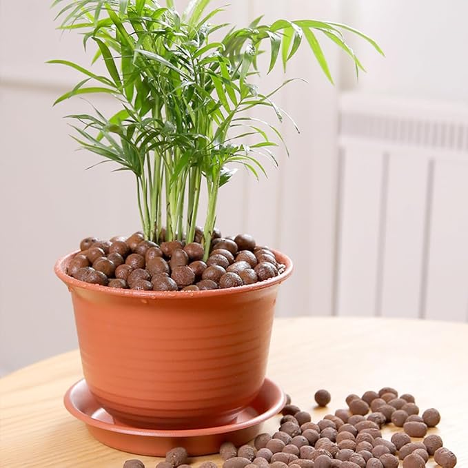 Clay Pebbles for Plants, 8mm-12mm Expanded LECA Balls Plant Garden Soil, Hydroponic, Aquaponics, Natural Leca Balls for Soil Root Development, Orchid Potting Mix, 2lb