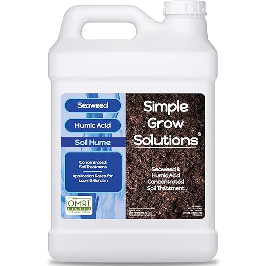 Organic Super Seaweed Humic Acid Blend for Lawn & Plants - Soil Treatment for Turf Grass and Garden- Liquid Sea Kelp -Soil Hume- Increase Nutrient Uptake - Use with Fertilizer Program (2.5 Gallon)