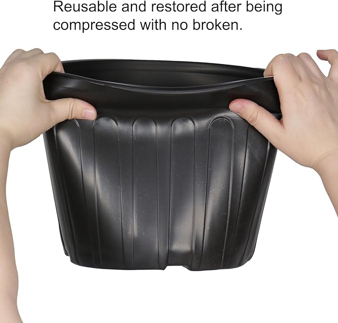 12-Pack 5 Gallon Flexible Plastic Plant Pots,Thickened Soft Seed Starting Container for Indoor Outdoor Plants, Seedlings, Vegetables, Succulents and Cuttings