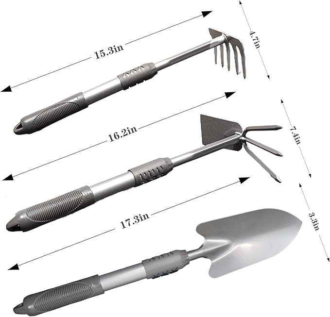 3 Piece Weed Puller Tool, Manual Hand Weeder Paver，All Metal Garden Weeding Tool set，A Set of Tools to Meet Daily Garden tasks Such as Weeding Digging Cultivating and loosening Soil
