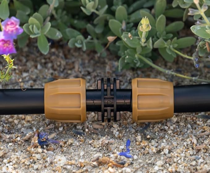 (5-Pack) 1/2" Universal Nut-Lock Coupling Drip Irrigation Tubing Compression Fitting Connector (Fits All Tubing .530, .600 and .620 ID (16, 17, 18 mm) (Coupling 5-Pack)