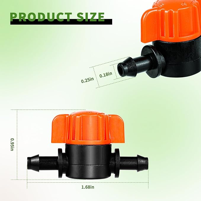30PCS 1/4 Inch Drip Irrigation Valves, Drip Irrigation Shut Off Switch Valve for 1/4" Drip Irrigation Tubing Drip Line Cut Off Valve for Garden Lawn Irrigation System