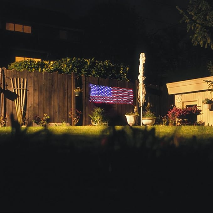 XTF2015 Led Flag Net Lights of The United States, Waterproof American Flag String Light for Christmas, Festival, Holiday, Independence Day, Memorial Day, Decoration, Garden, Yard, Indoor and Outdoor