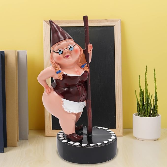 Pole Dancing Gnome Statue, Resin Garden Gnome Statues, Funny Outdoor Gnome Figure, Creative Garden Spring Decoration, Pole Dance Garden Gnome, Spring Garden Statue(6.7"/17 cm)