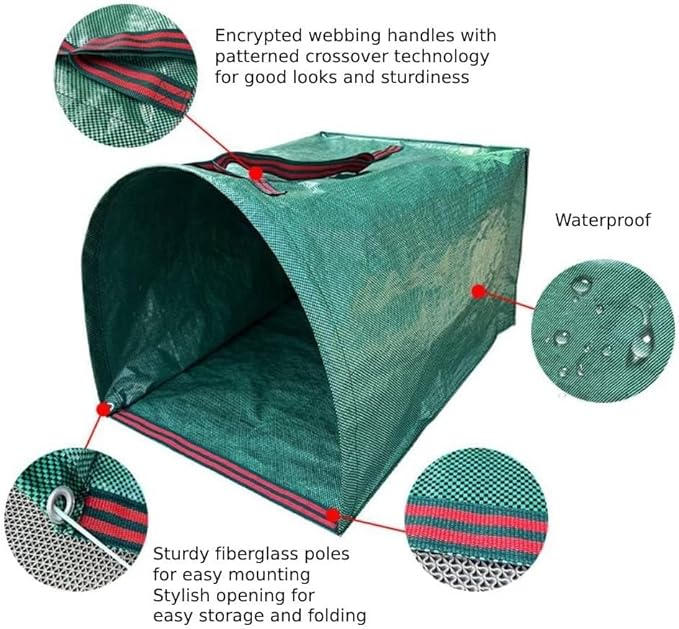 Leaf Bag Holder,Garden Bags for Debris,Collapsible Yard Waste Bag, Lawn and Leaf Bags,Reusable Yard Garden Bags for Leaves Lawn Trash,Camping Yard Recycling Bags for Parties,Laundry,Camping