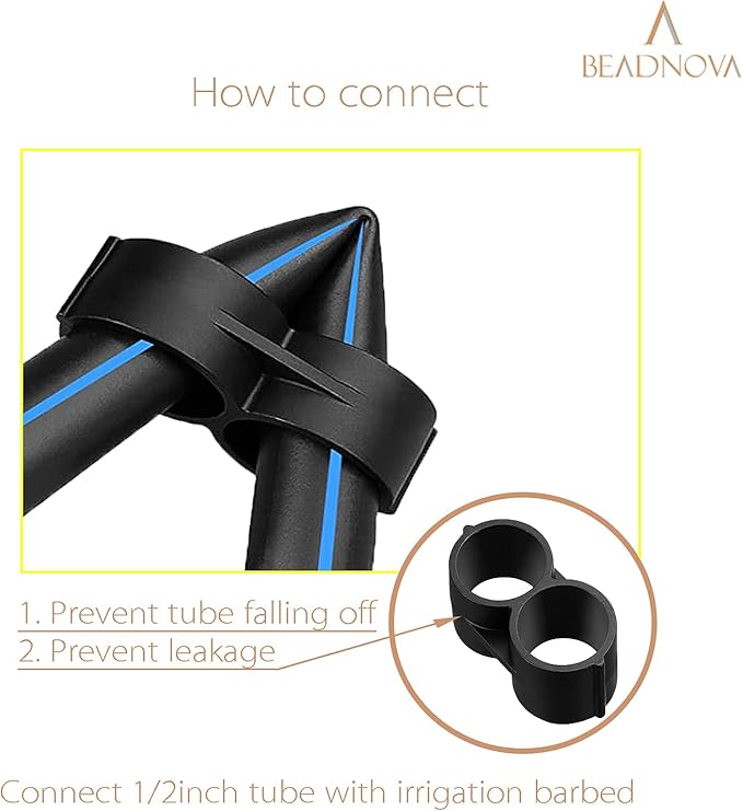 BEADNOVA Drip Irrigation Connectors 30 Pcs 1/2 Inch Barbed Connector Drip Line Plugs End Caps Irrigation Connectors for 1/2 Inch Drip Tubing Water Tubing Gardening Irrigation Supplies (30pcs)
