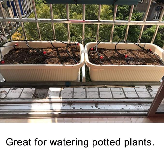 100Pcs1/4Inch Adjustable Irrigation Drippers Sprinklers Watering Sprinklers Anti-Clogging Emitter Dripper Red Garden Supplies