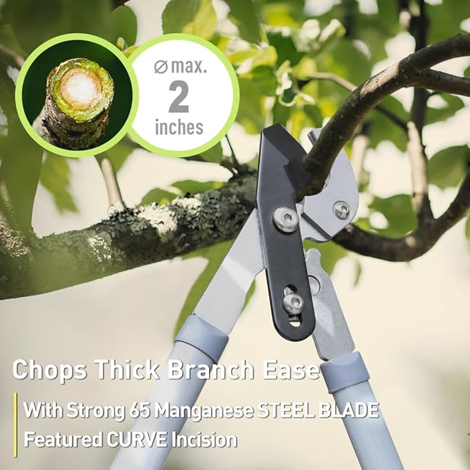 Garden Pruning Shears Hedge Clippers, Updated 3PCS Garden Shears Lopper Combo Set, Branch Cutter with Compound Action, Chops Thick High Branch Ease, Professional Tree Trimmer Set Heavy Duty