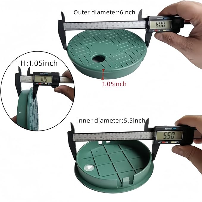 4 Pcs Valve Box Cover Lid ID 5.5" OD 6" Round Sprinkler System Irrigation Sprinkler Valve Box Cover