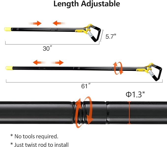 DonSail Hoe Garden Tool -Scuffle Garden Hula Hoes for Weeding Gardening Long Handle Heavy Duty - Adjustable Weeding Loop Stirrup Hoe 30-61 Inch Black