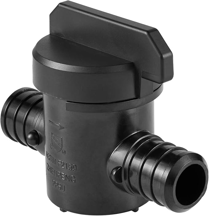(Pack of 2) EFIELD Poly PPSU Barb Crimp Pex 1/2" X1/2" Full Port Ball Valve For Pex Tubing Connection, ASTM F2159