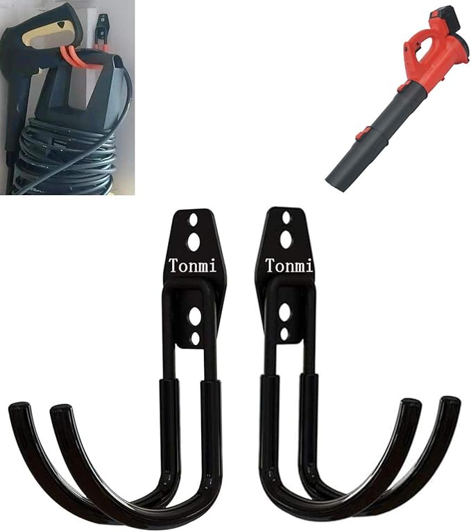 2Pcs Leaf Blower Hanger for Garage, Leaf Blower Rack for Garage, Leaf Blower Hanger for Wall, Leaf Blower Hooks for Garage, Perfect for Garage Wall Tool Organizers and Storage, No Blower (Set of 2)