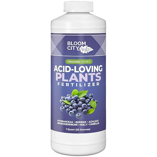 Bloom City's Acid-Loving Plant Fertilizer, Soil Acidifier for All Acid Loving Plants, Quart (32 oz)