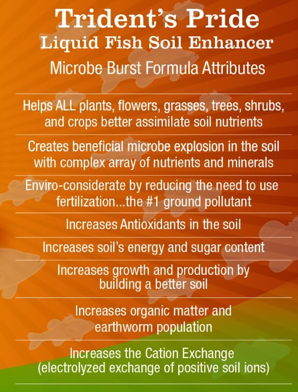 TP-64G Trident's Pride Organic Liquid Fish Hydroponic Soil Fertilizer, 64 oz (2 Quarts)