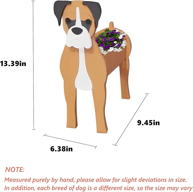 Boxer Dog Planter Plant Pots,Cute Garden Dog Flower Planter,Dog Planters Birthday Gifts for Women,Office,Indoor/Outdoor Decor（9.45 * 8.54 * 13.23in）