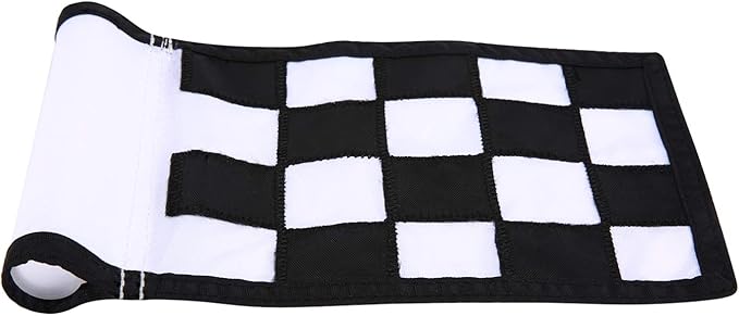 Golf Flag, Green Putting Green Flag,Solid Nylon and Checkered Training Flags for Indoor Outdoor Backyard Garden, Portable Golf Target Flags,8.7 * 6 inch (White-Black)