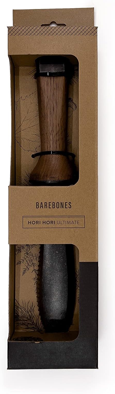 Barebones Hori Hori Ultimate - Garden Knife with Double-Edged Tempered Steel Blade, Walnut Handle, Ambidextrous Use, Japanese Knife Garden Tool for Weeding and Gardening (Tool Only)