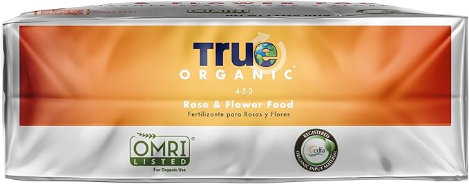 True Organic Rose & Flower Food – Organic Fertilizer for Stunning Blooms – 4lb Bag Covers 70 Sq. Ft.