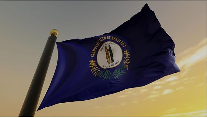 TOPFLAGS Kentucky State Flag 4x6 Outdoor KY Flags Embroidered Longest Lasting Heavy Duty Polyester Stronger Brass Grommets 4 Stitched Hemming Perfect for Outside