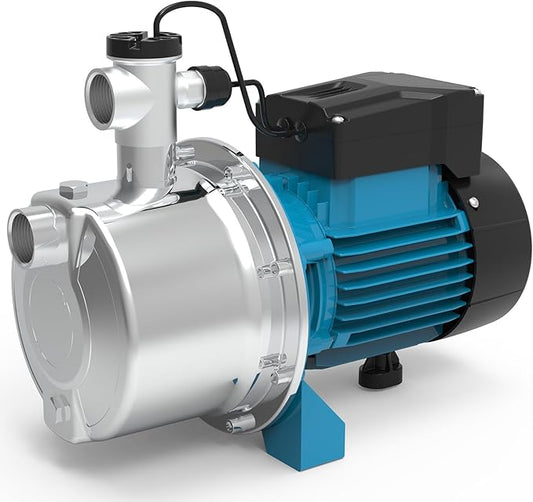 4/5 HP Smart Control Booster Jet Pump, 1000 GPH 115V Stainless Steel Shallow Well Pump with Automatic On/Off for Home, Garden, Farm Irrigation, and Sprinkler Systems, Enhanced Water Pressure