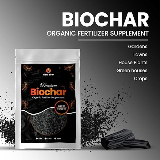 Premium Biochar Organic Fertilizer Supplement for Indoor & Outdoor Plants - Gardening & Agriculture to Improve Structure, Fertility & Health (6 lbs)