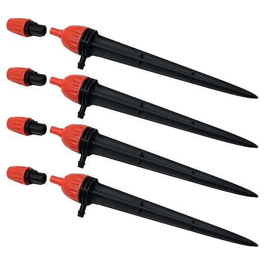 1/4" Drip Irrigation Emitters, Automatic Drip Irrigation Parts Accessories, 360 Degree Drip Sprinkler Heads Sprayer Heads for Irrigation Systems (Drip Spray, 25)