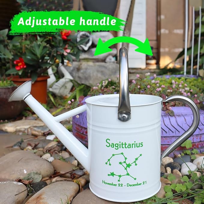 Metal Watering Can for Outdoor and Indoor Plants, Watering Can Decor, 1 Gallon (Sagittarius)