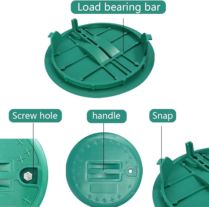 Cunguv Valve Box Cover Lid 10-inch Sprinkler Valve Box Lid Replacement Round for Automatic Irrigation System 2 Pieces