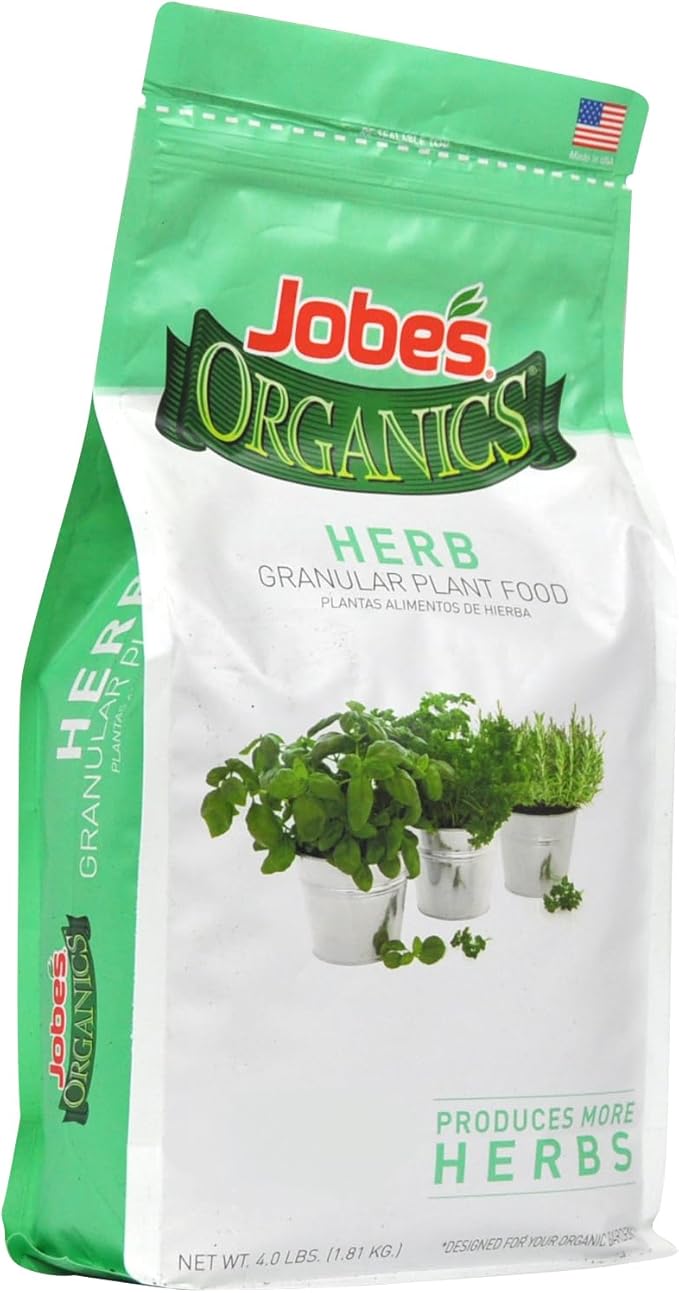 Jobe’s Organics Granular Garden Fertilizer, Easy Plant Care Fertilizer for Herb Gardens, 4 lbs Bag (Pack of 2)