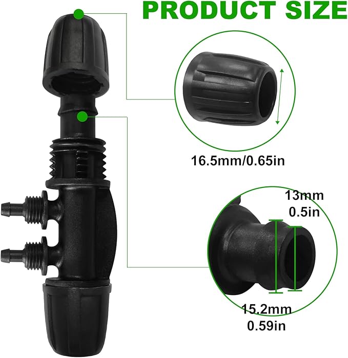 20 Pcs 1/2 Inch to1/4 Inch Drip Irrigation Tubing Fittings,Irrigation Hose Connectors,Lock Barbed Tee 4 Way for Lawn Plant Garden Watering System,Drip Irrigation System (1/2'' ID x 0.60''-0.63'' OD)