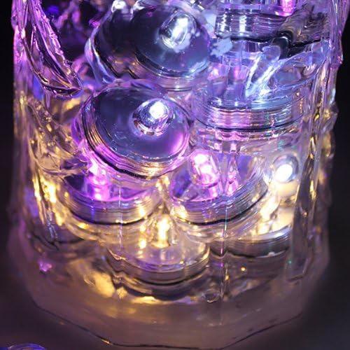 Bright LED Floral Tea Light Submersible Lights for Party Wedding (White, 20 Pack)