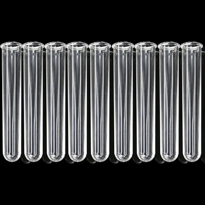 9Pcs Clear Test Tubes for Plant Propagation Station Hydroponic/Flowers for Home Office Desktop Decoration (9Pcs Clear Test Tubes)