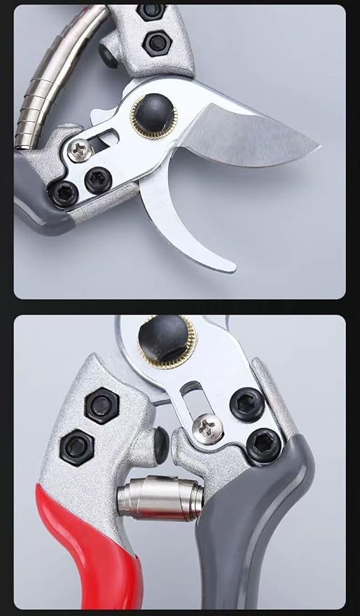 Pruning Shears, garden clippers,gardening tools, for trimming rose, floral, tree, live plants, sharp garden scissors, Professional Branch scissors(Red-grey)