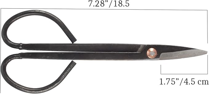 BambooMN 7.2" Black Bonsai Trimming Shear - 30 Pieces