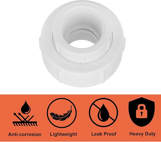 4Pcs 1Inch Female Threaded PVC Union Coupling Pipe Fitting (Female x Female) 1'' PVC FNPT Female Union Coupling Adapter for Sprinkler Pipe, Irrigation, Plumbing, Schedule 40, EPDM O-Ring