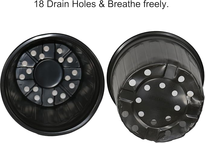 24-Pack 3 Gallon Flexible Plastic Plant Pots with 30Pcs Plant Labels,Thickened Soft Seed Starting Container for Indoor Outdoor Plants, Seedlings, Vegetables, Succulents and Cuttings