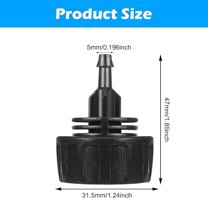 Female to Female Hose Adapter, 4PCS 1/4 Drip Irrigation Fittings Connectors Barbed Drip Line Connectors Tubing Adapters with Fht Swivel, Converts 3/4" Garden Hose Quick to Drip, With 4 Washers