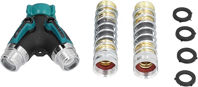 Hose Adapter, Heavy Duty 2 Way Hose Splitter Y Shape with Extended Nozzles and Gaskets for Garden Lawn for Irrigation