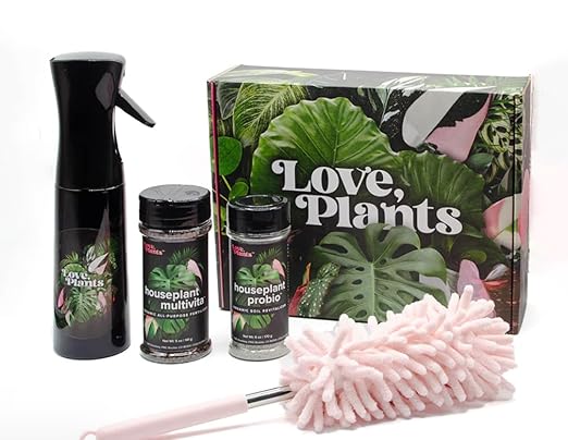 Tropical Houseplant Care Kit – Complete Indoor Plant Health Set with Fertilizer, Probiotic Soil Inoculant, Plant Mister, and Extendable Duster