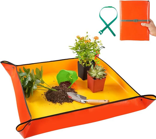 27" X 27" Repotting Mat for House Plant Transplanting and Dirt Control, Potting Soil Mat Succulent Planting Mat Gardening Gifts for Women Men