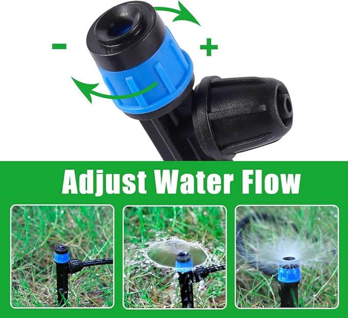 50 Pack Quick Connect Drippers, Irrigation Emitters Adjustable 360 Degree with 5" Stake for 1/4" Drip Irrigation Tubing Irrigation Ideal for (4-7mm) Garden Home Watering System (Sprayer)